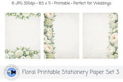 Floral Printable Stationery Paper 3 Product Image 3