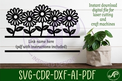 Daisy flowers personalized name sign laser cut Product Image 2