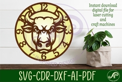 Bull head wall clock laser cut files Product Image 2