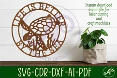 Life is better by the sea Turtle wall art sign, SVG file Product Image 2