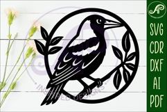 Magpie Bird wall sign svg laser cut Product Image 2