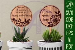 Mother&#039;s day plant stake laser engraved SVG designs 3 and 4 Product Image 2