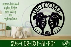 Border collie welcome wall art sign, SVG file. vector Product Image 2