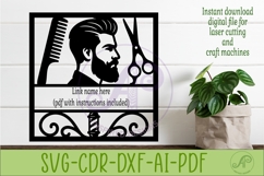 Square Barber Name Sign, Custom Salon Wall Decor, Product Image 2