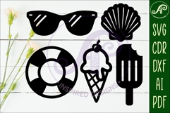 Summer Beach silhouettes laser cut out 4 Product Image 2