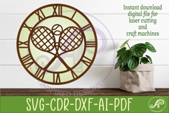 Tennis theme Wall Clock SVG for Laser Cutting Decor Product Image 2