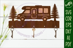 Campervan Key holder designs for wood and metal Product Image 2