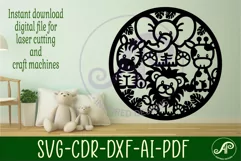 Cute safari animal wall art sign, SVG file. vector file Product Image 2