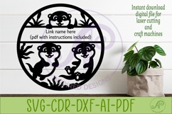 Cute Otter Nursery Name Sign SVG | Round Animal Wall Decor Product Image 2