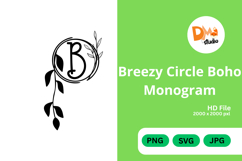 Breezy Circle Boho Monogram - Hand Drawn Floral Letter Set Product Image 1