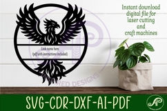 Phoenix Bird name sign design for laser cutting Product Image 2