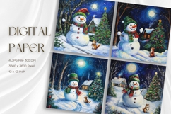 Snowman Background Christmas Winter Snow Wallpaper_16 Product Image 1
