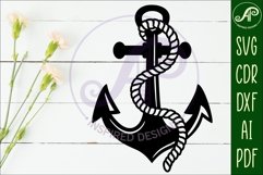 Anchor cut out wall sign svg laser cut file Product Image 2