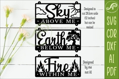 Sky Above Me Earth Below Me Fire Within Me Laser Cut SVG Product Image 2