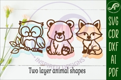 Cute woodland animals, SVG laser cut file d1 Product Image 2