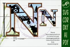 Farm Large N wall Letter 3 layer sign Product Image 2