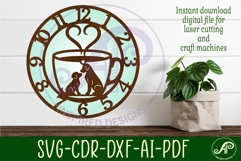 Dog friendly cafe wall clock laser cut files Product Image 2