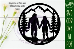 Bigfoot couple wall art sign, SVG file Product Image 2