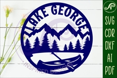 Lake George wall art sign, SVG file. vector Product Image 2