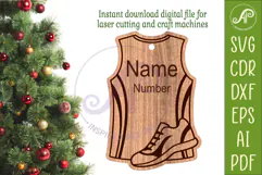 Track and Field Shirt Christmas Ornament SVG laser cut Product Image 2