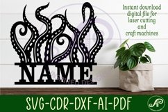 Tentacles name sign svg laser cut file Product Image 2