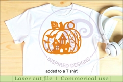 Pumpkin Halloween haunted house wall sign svg laser cut file Product Image 2