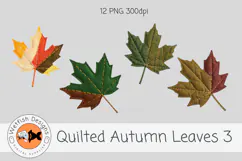 Quilted Fabric PNG Leaves 3 Product Image 3
