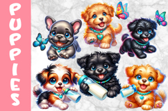 Cute Puppies Clipart Bundle | Dog Lover Adorable Print Product Image 3