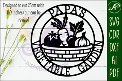 Papa's Vegetable Garden Sign SVG, Laser Cut Vegetable Gar Product Image 2