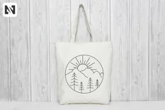 Sun and Mountains Svg, Sun Svg, Sun Line Art, Line Art Product Image 3