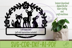 Woodland Nursery Name Sign SVG, Deer Fox Bunny Product Image 2