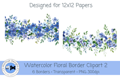 Watercolor PNG 300dpi Floral Borders 2 Product Image 3