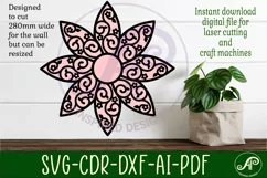 Flower with vines and flowers wall art sign, SVG file Product Image 2