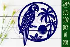 Parrot bird wall sign svg laser cut file Product Image 2
