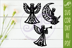 Angel SVG Silhouette, Guardian Angel Laser Cut Files2 Product Image 2