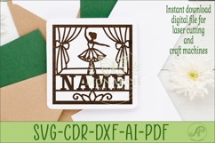 Ballerina square named wall sign or card topper svg Product Image 2