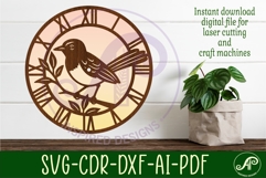 Willie wagtail Australian bird themed clock laser cut Product Image 2