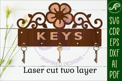 Flower flourish home Key holder designs for wood and metal Product Image 2