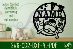 Snorkeling girl name sign, SVG, diving themed wall art Product Image 2