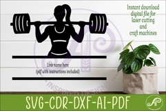 Weight Lifter Name Sign SVG, Gym Sign SVG, Female Fitness Product Image 2