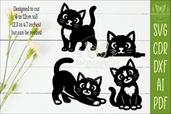 Cute Cat Silhouettes SVG for Laser Cutting, Signs 2 Product Image 2