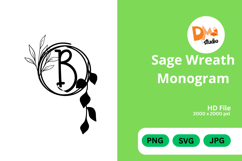 Sage Wreath Monogram Product Image 1