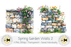 Watercolor PNG 300dpi Garden Walls 2 Product Image 3