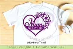 Mum We love you heart wall sign laser cut file Product Image 2