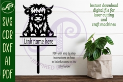 Personalized Highland Cow cake topper SVG laser cut Product Image 2