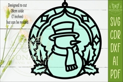 Snowman Suncatcher SVG | Winter Window Hanger Laser Product Image 2