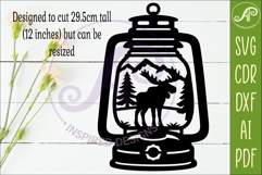 Camping Lantern Scene Moose Wall Sign Product Image 2