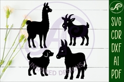 Farm animal silhouette laser cut outs SVG file Product Image 2