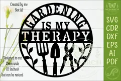 Gardening Is My Therapy SVG Laser Cut Garden Sign File Product Image 2