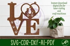 Love word with dogs wall art sign, SVG file. vector Product Image 2